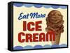 Eat More Ice Cream-Retroplanet-Framed Stretched Canvas