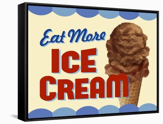 Eat More Ice Cream-Retroplanet-Framed Stretched Canvas