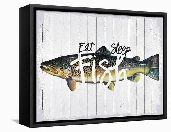 Eat, Sleep, Fish-null-Framed Stretched Canvas