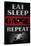 Eat Sleep Game Repeat Red-Denise Brown-Stretched Canvas