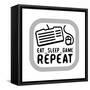 Eat Sleep Game Repeat-Enrique Rodriguez Jr.-Framed Stretched Canvas