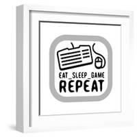 Eat Sleep Game Repeat-Enrique Rodriguez Jr.-Framed Art Print