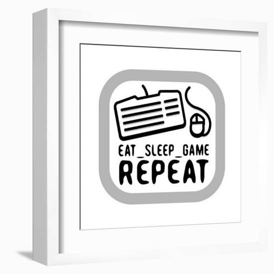 Eat Sleep Game Repeat-Enrique Rodriguez Jr.-Framed Art Print