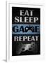 Eat Sleep Game Repeat-Denise Brown-Framed Art Print