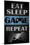 Eat Sleep Game Repeat-Denise Brown-Mounted Art Print