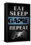 Eat Sleep Game Repeat-Denise Brown-Framed Stretched Canvas