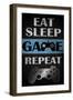 Eat Sleep Game Repeat-Denise Brown-Framed Art Print