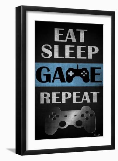 Eat Sleep Game Repeat-Denise Brown-Framed Art Print