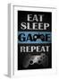 Eat Sleep Game Repeat-Denise Brown-Framed Art Print