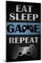 Eat Sleep Game Repeat-Denise Brown-Mounted Art Print