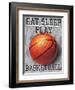 Eat Sleep Play Basketball-Jim Baldwin-Framed Art Print