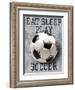 Eat Sleep Play Soccer-Jim Baldwin-Framed Art Print