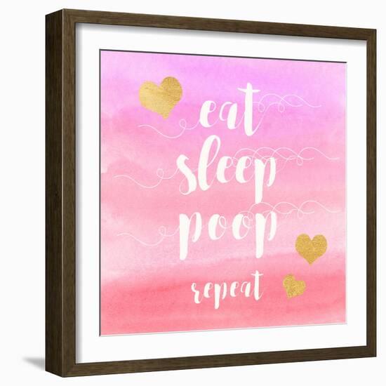 Eat, Sleep, Poop, Repeat-Evangeline Taylor-Framed Art Print