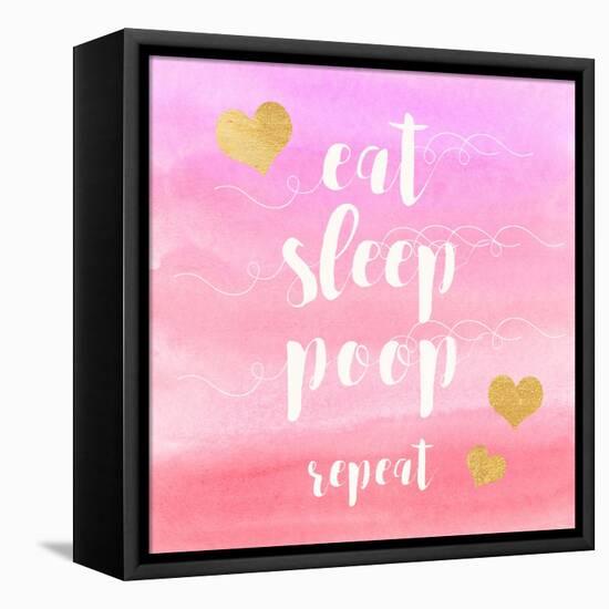 Eat, Sleep, Poop, Repeat-Evangeline Taylor-Framed Stretched Canvas