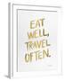 Eat Well Travel Often - Gold Ink-Cat Coquillette-Framed Giclee Print