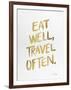 Eat Well Travel Often - Gold Ink-Cat Coquillette-Framed Giclee Print