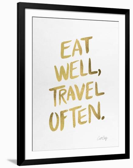 Eat Well Travel Often - Gold Ink-Cat Coquillette-Framed Giclee Print