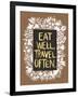 Eat Well Travel Often - White Floral-Cat Coquillette-Framed Art Print