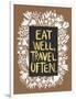 Eat Well Travel Often - White Floral-Cat Coquillette-Framed Art Print