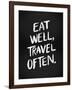 Eat Well Travel Often - White Ink-Cat Coquillette-Framed Giclee Print