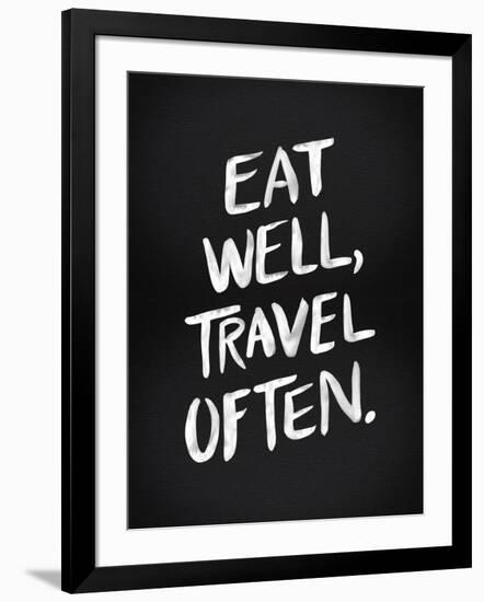 Eat Well Travel Often - White Ink-Cat Coquillette-Framed Giclee Print