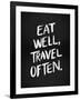 Eat Well Travel Often - White Ink-Cat Coquillette-Framed Giclee Print