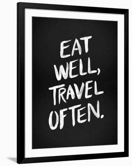 Eat Well Travel Often - White Ink-Cat Coquillette-Framed Giclee Print