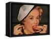 Eating Hamburgers, USA, 1950-null-Framed Stretched Canvas