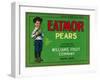 Eatmor Pear Crate Label - Yakima, WA-Lantern Press-Framed Art Print