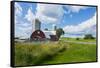 Eau Claire, Wisconsin, Farm and Red Barn in Picturesque Farming Scene-Bill Bachmann-Framed Stretched Canvas