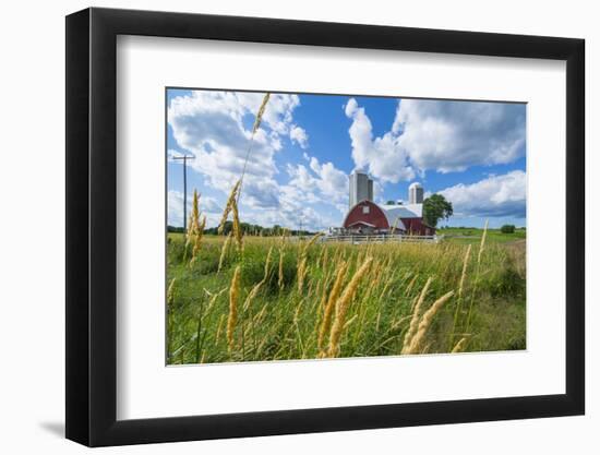 Eau Claire, Wisconsin, Farm and Red Barn in Picturesque Farming Scene-Bill Bachmann-Framed Photographic Print