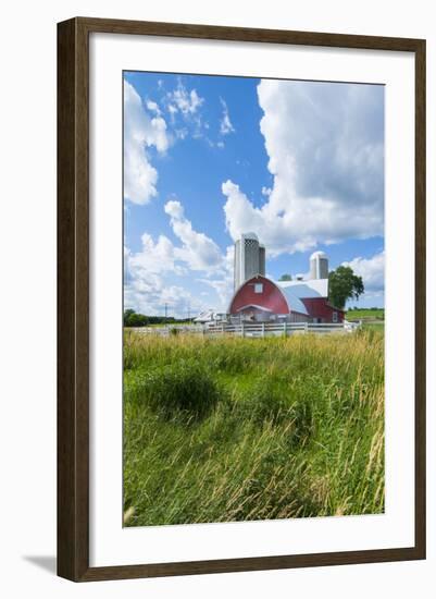 Eau Claire, Wisconsin, Farm and Red Barn in Picturesque Farming Scene-Bill Bachmann-Framed Photographic Print