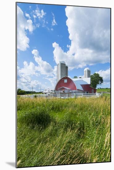 Eau Claire, Wisconsin, Farm and Red Barn in Picturesque Farming Scene-Bill Bachmann-Mounted Photographic Print