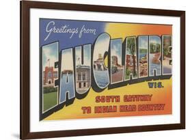 Eau Claire, Wisconsin - Large Letter Scenes-Lantern Press-Framed Premium Giclee Print