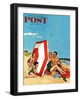 "Eavesdropping on Love," Saturday Evening Post Cover, August 13, 1960-Amos Sewell-Framed Giclee Print