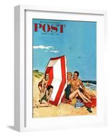 "Eavesdropping on Love," Saturday Evening Post Cover, August 13, 1960-Amos Sewell-Framed Giclee Print