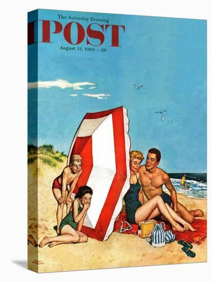 "Eavesdropping on Love," Saturday Evening Post Cover, August 13, 1960-Amos Sewell-Stretched Canvas