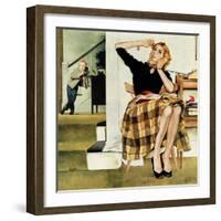 "Eavesdropping on Sister", February 9, 1957-George Hughes-Framed Giclee Print