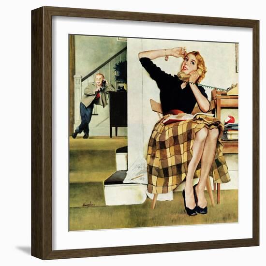 "Eavesdropping on Sister", February 9, 1957-George Hughes-Framed Giclee Print