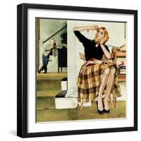 "Eavesdropping on Sister", February 9, 1957-George Hughes-Framed Giclee Print