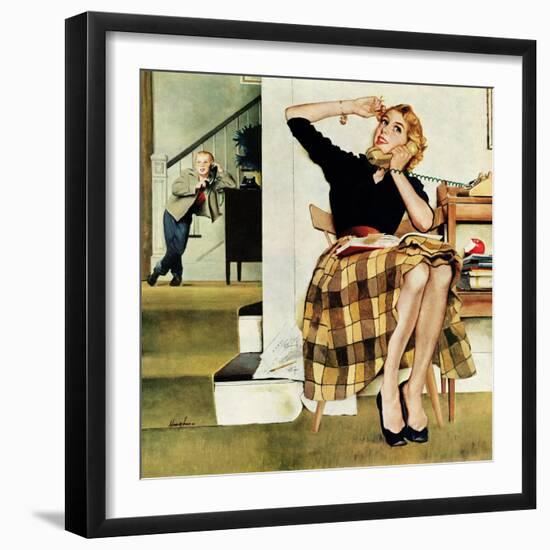 "Eavesdropping on Sister", February 9, 1957-George Hughes-Framed Giclee Print