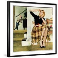 "Eavesdropping on Sister", February 9, 1957-George Hughes-Framed Giclee Print