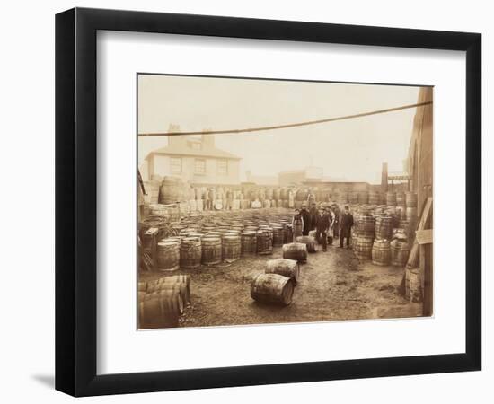 Ebano Bitumen Stored at Elizabeth Wharf, Limehouse, London, C1900-null-Framed Photographic Print