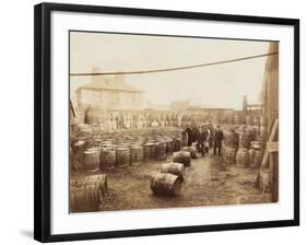 Ebano Bitumen Stored at Elizabeth Wharf, Limehouse, London, C1900-null-Framed Photographic Print