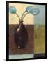 Ebony Vase with Blue Tulips II-Norman Wyatt Jr.-Framed Art Print