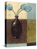 Ebony Vase with Blue Tulips II-Norman Wyatt Jr.-Stretched Canvas