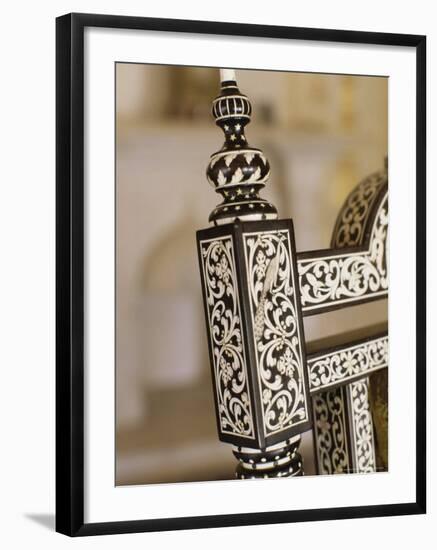 Ebony Wood and Ivory Inlay Detail on One of the Pair of Throne Chairs, Sirohi Palace, Sirohi, India-John Henry Claude Wilson-Framed Photographic Print