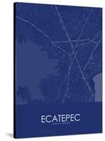 Ecatepec, Mexico Blue Map-null-Stretched Canvas