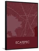 Ecatepec, Mexico Red Map-null-Framed Poster