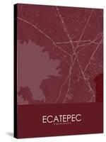 Ecatepec, Mexico Red Map-null-Stretched Canvas